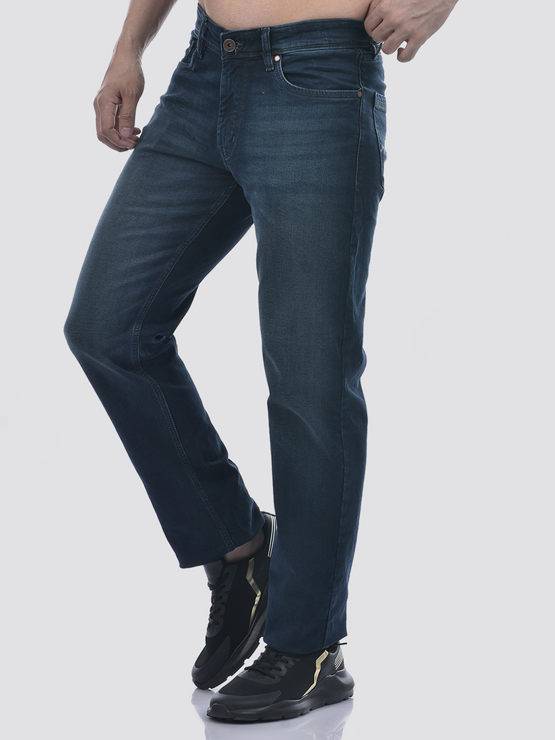 Numero Uno Men Solid Dark Blue Jeans
